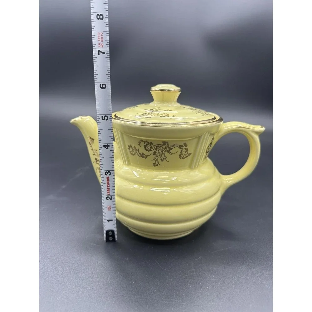 Vintage Enterprise Aluminum Co. Yellow/Gold Floral -Drip-O-Lator Coffee Pot MINT